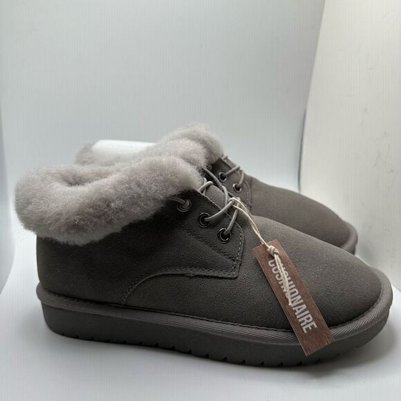 CUSHIONAIRE Women's short pull on boot +Memory Foam 6 GRAY - Picture 1 of 7